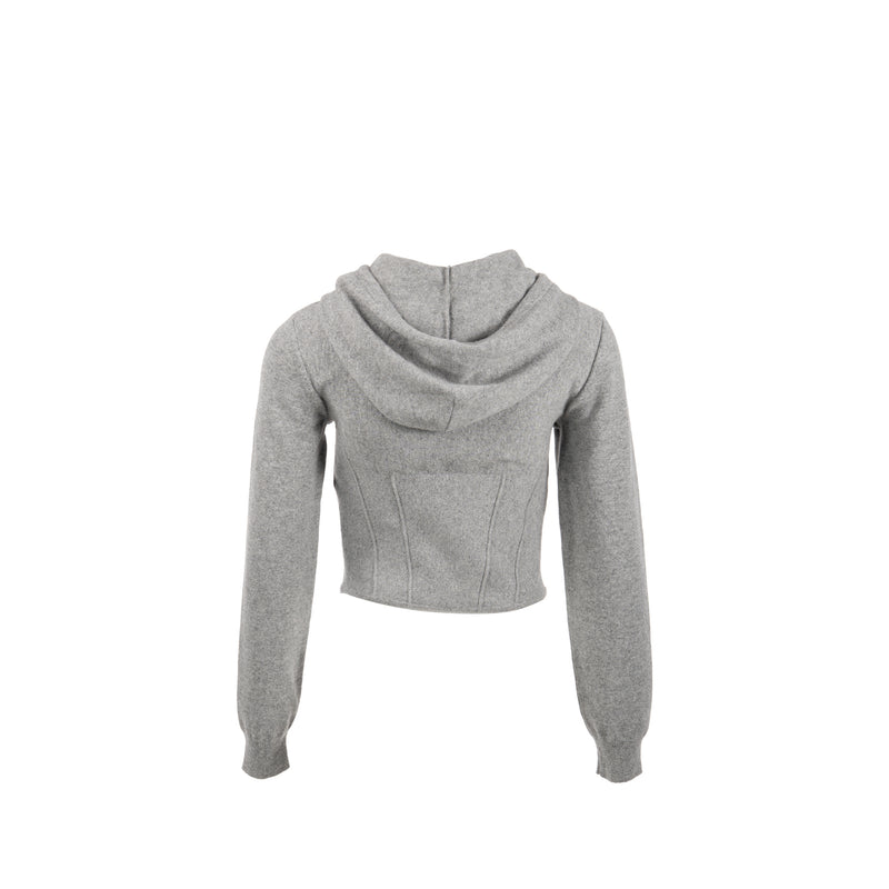 Celine Size S Cropped Hooded Sweater Cashmere Grey