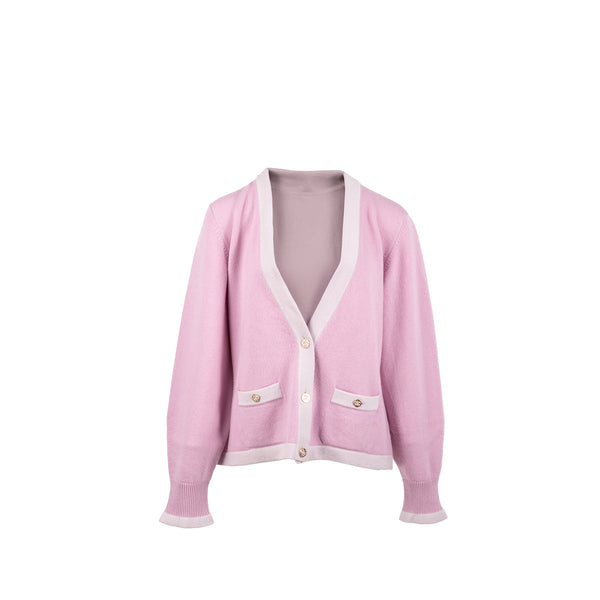 Chanel size 50 cardigan cashmere light purple