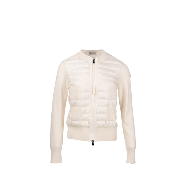 Moncler size XS Cardigan tricot down jacket cream