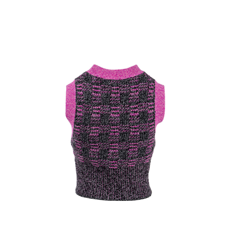 Chanel Size 34 Knitted Vest Cashmere /Wool Purple /Multicolour