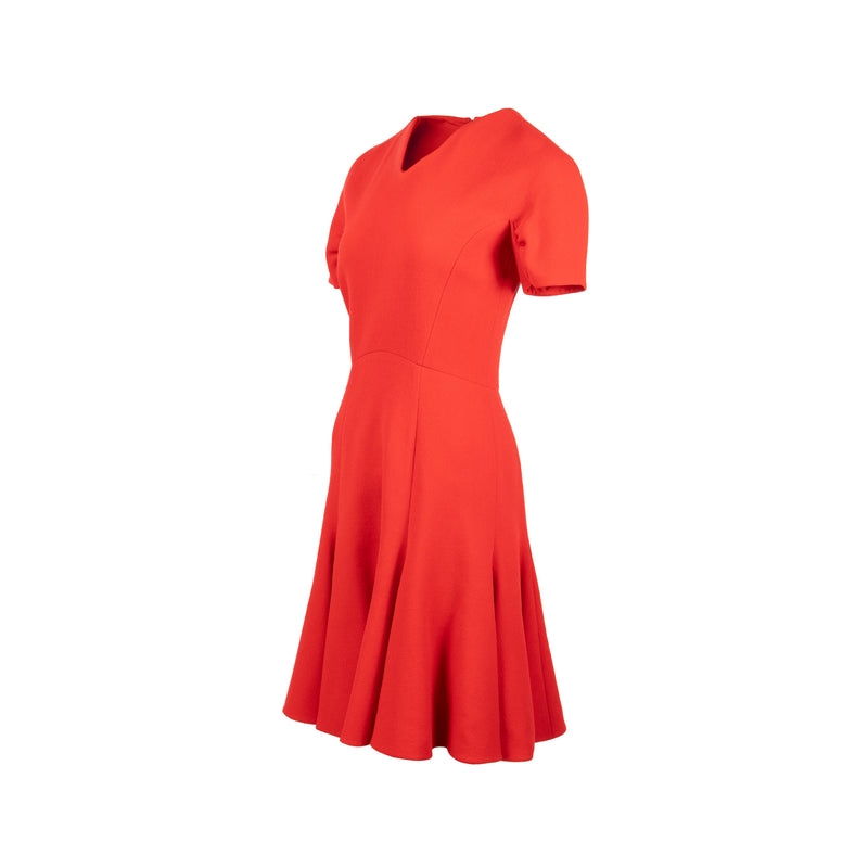 Dior Size 36 A-line Dress Wool Red