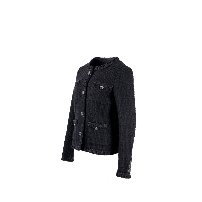 Chanel Size 38 La Petite Veste Noire Wool Jacket Black