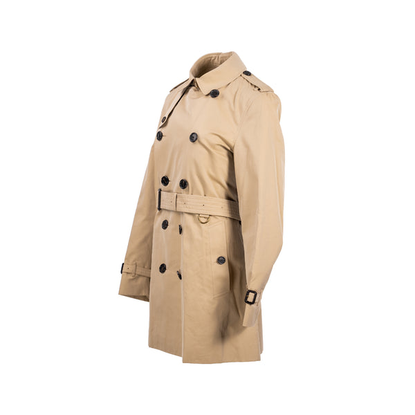 Burberry Size 48 Kensington Medium Trench Coat Cotton Beige