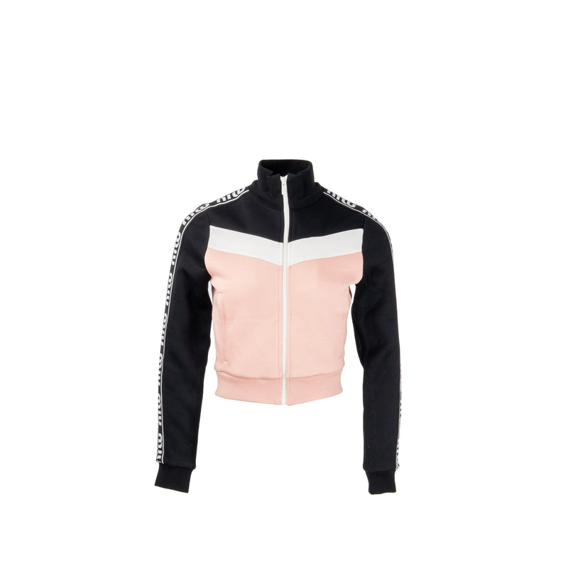 Miu Miu Size XS Short Jacket Cotton/Polyamide Black/White/Pink