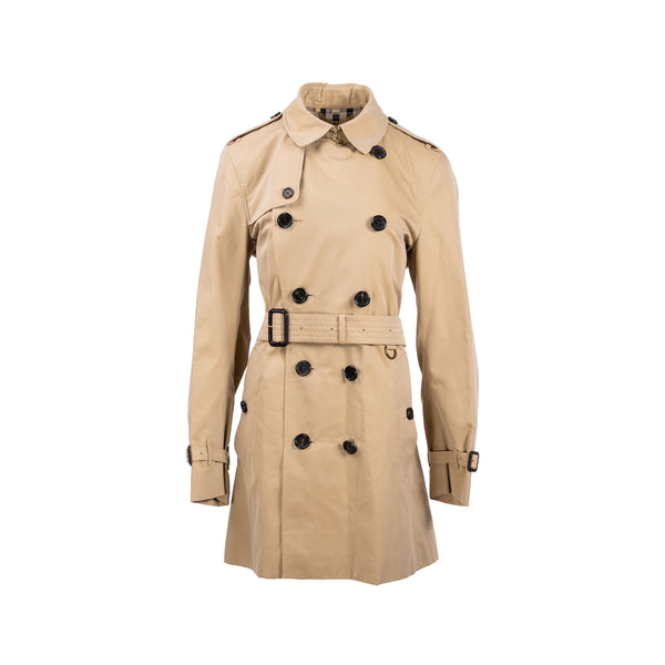 Burberry Size 48 Kensington Medium Trench Coat Cotton Beige