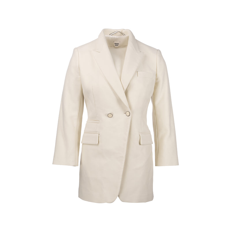 Hermes Size 36 Jacket Polyamide / Wool white