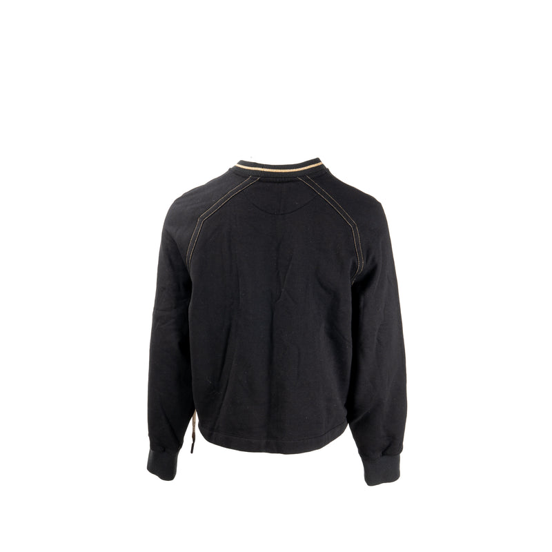 Fendi Size S Fendi Roma Sweatshirt with Ribbon Cotton Black/Gold