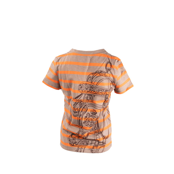 Hermes Size 34 brides de gala T shirt orange Satur
