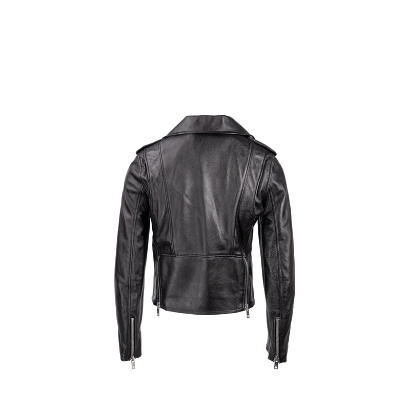 CELINE Size 38 Classic Biker Jacket Lambskin Black