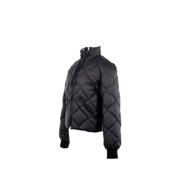 Hermes Size 40 Doudoune Courte Jacket Toile Plume Black SHW