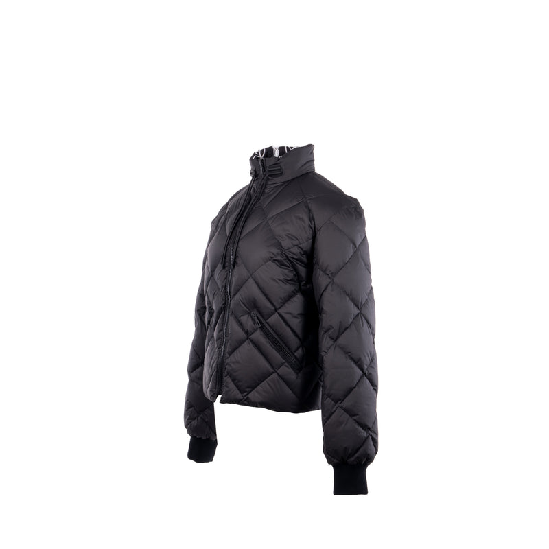 Hermes Size 40 Doudoune Courte Jacket Toile Plume Black SHW
