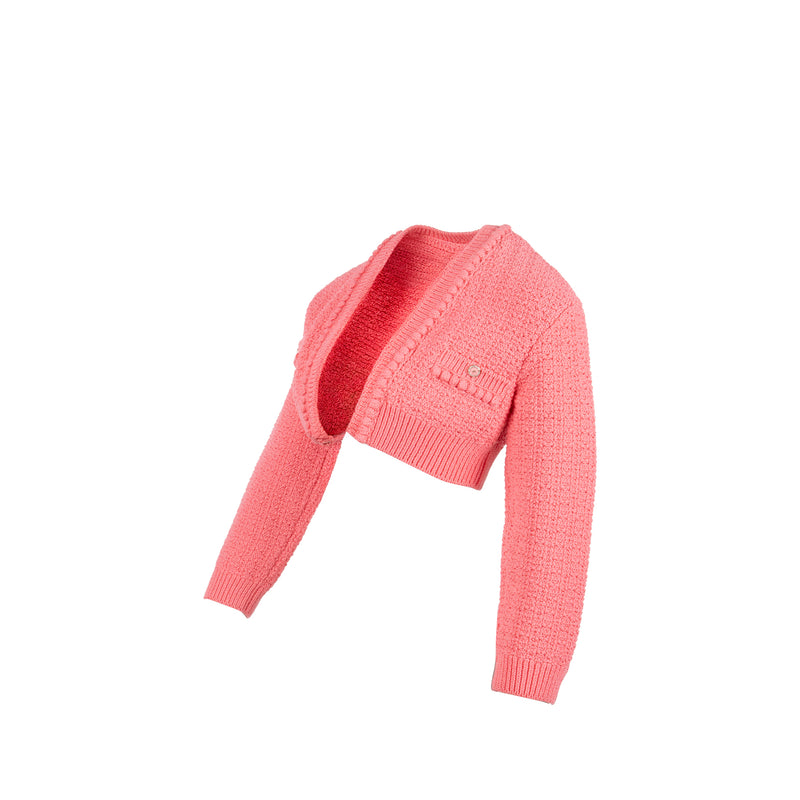 Chanel Size 34 22S Cardigan Cotton/Polyamide Pink