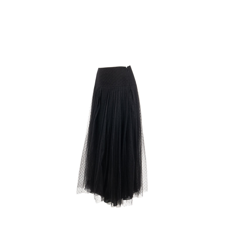 Dior Size 38 Pleated Skirt Polyamide Black