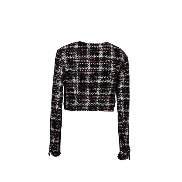 Chanel size 34 21K Tweed Jacket multicolour black / white/ pink