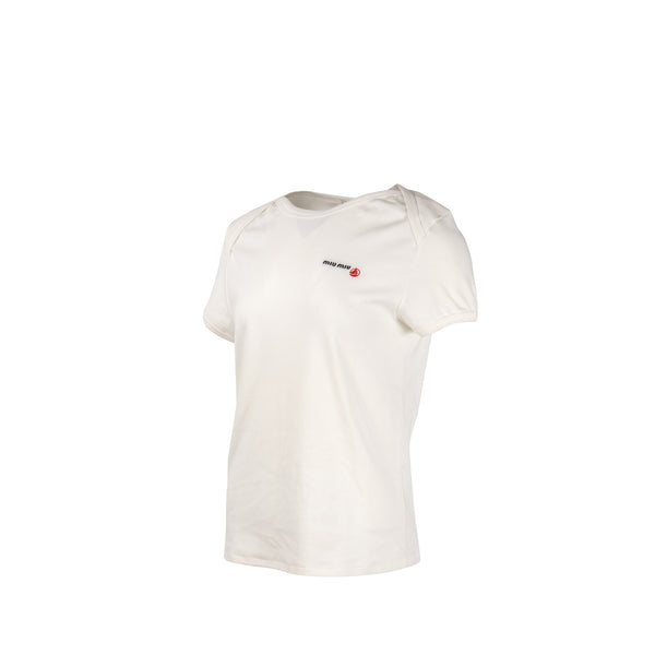 Miu Miu x Petit Bateau Size M Embroidered T-shirt Cotton White