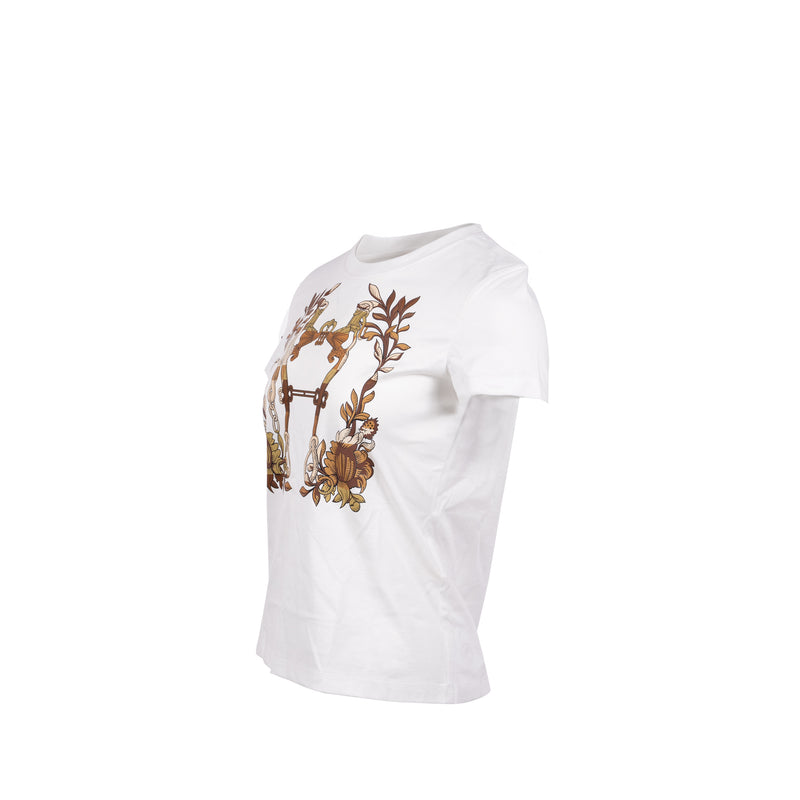 Hermes Size 34 Della Cavalleria T-shirt Cotton White