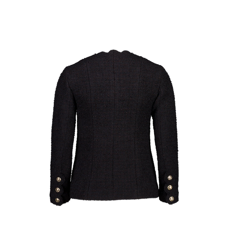Chanel 20k Size 34 Jacket Wool/Silk Black