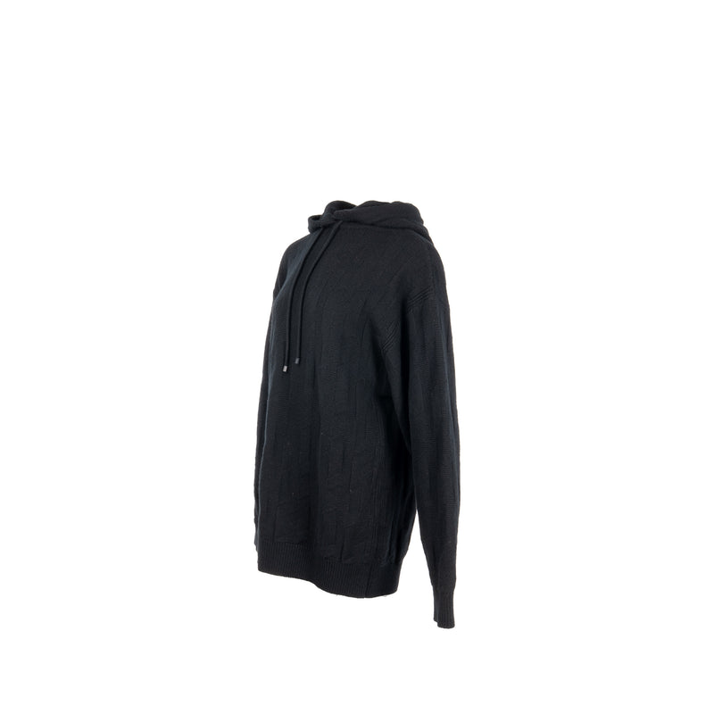 Hermes Size 34 'H' Long-Sleeve Hooded Sweater Wool Black