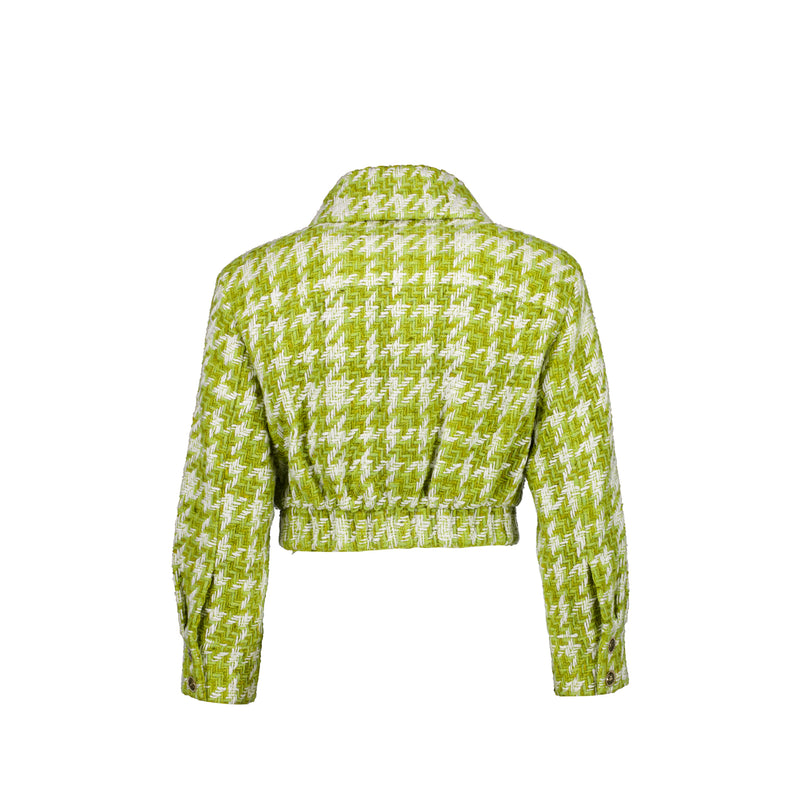 Chanel 22B Size 34 Jacket Wool/Silk Green/Ecru