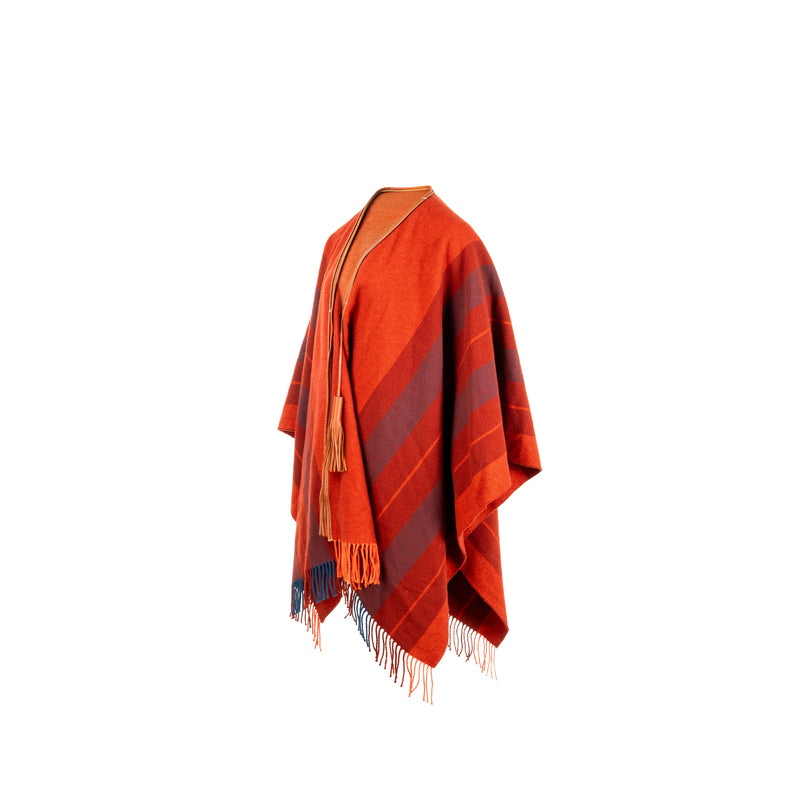 Hermes Rocabar Poncho Merino Wool/Cashmere Rouge H