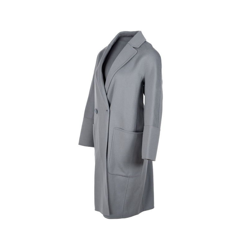 ‘S MaxMara Size 40 Audrey Day Coats Virgin Wool Light Grey