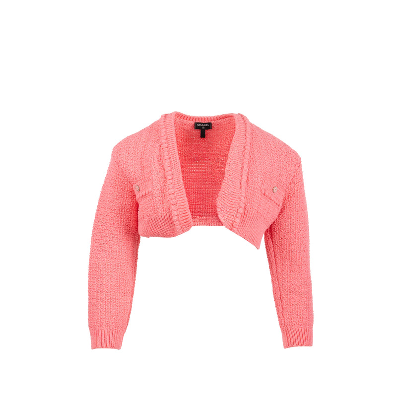Chanel Size 34 22S Cardigan Cotton/Polyamide Pink