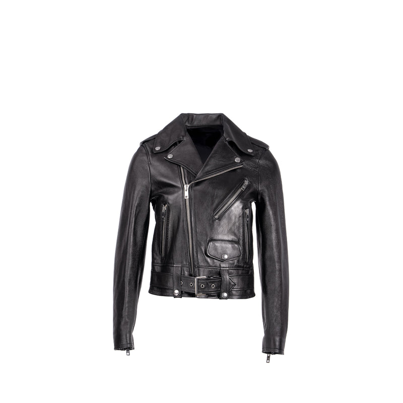 CELINE Size 38 Classic Biker Jacket Lambskin Black