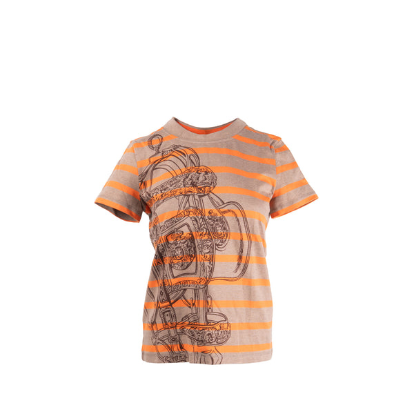 Hermes Size 34 brides de gala T shirt orange Satur