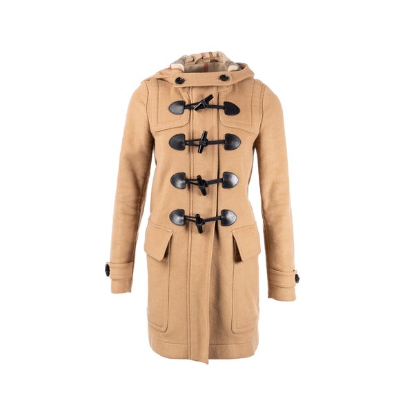 Burberry Size IT 38 Mersey Duffle Coat Wool Brown