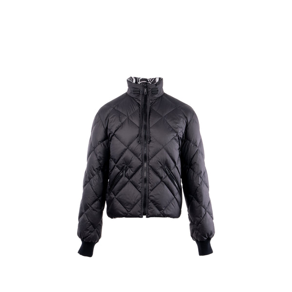 Hermes Size 40 Doudoune Courte Jacket Toile Plume Black SHW