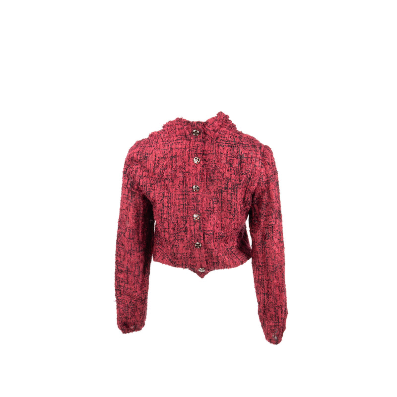 Chanel Size 34 22A Blouse Silk Burgundy/Black