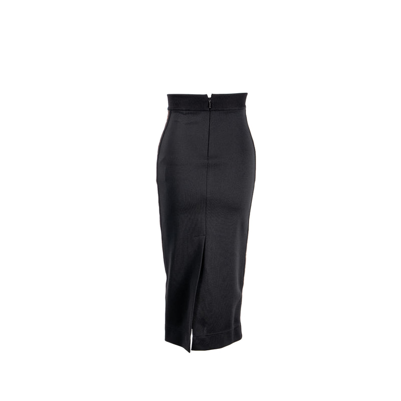 Fendi Size 36 FF Logo Classic Pencil Skirt Polyester Black