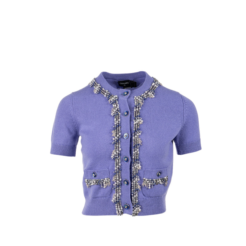 Chanel size 34 22P Cardigan cashmere Lilac