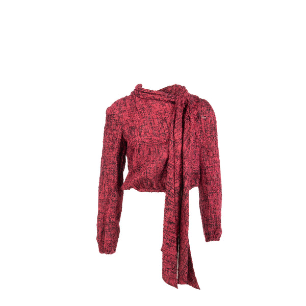 Chanel Size 34 22A Blouse Silk Burgundy/Black