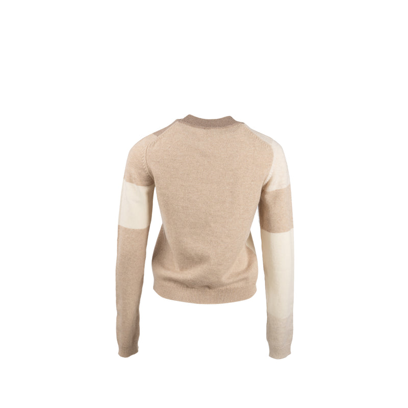 Hermes Size 38 Brides de Gala Long-Sleeve Sweater Cashmere Beige Lin