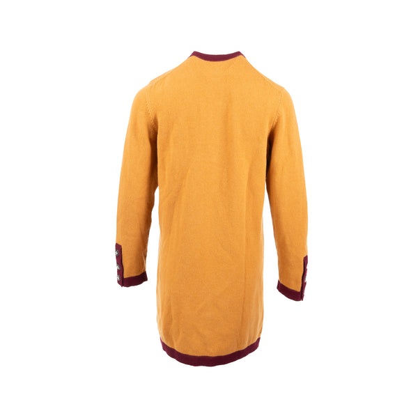 Chanel Size 36 21K Cardigan Cashmere Light Orange/Burgundy