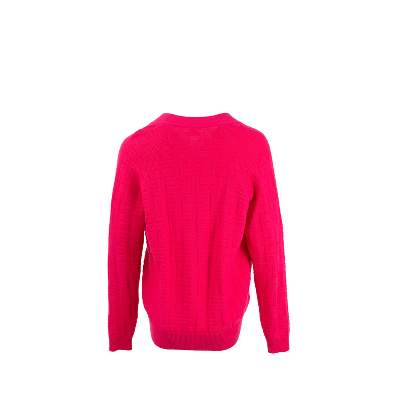 Hermes Size 34 Cardigan Virgin Wool Rose Flash