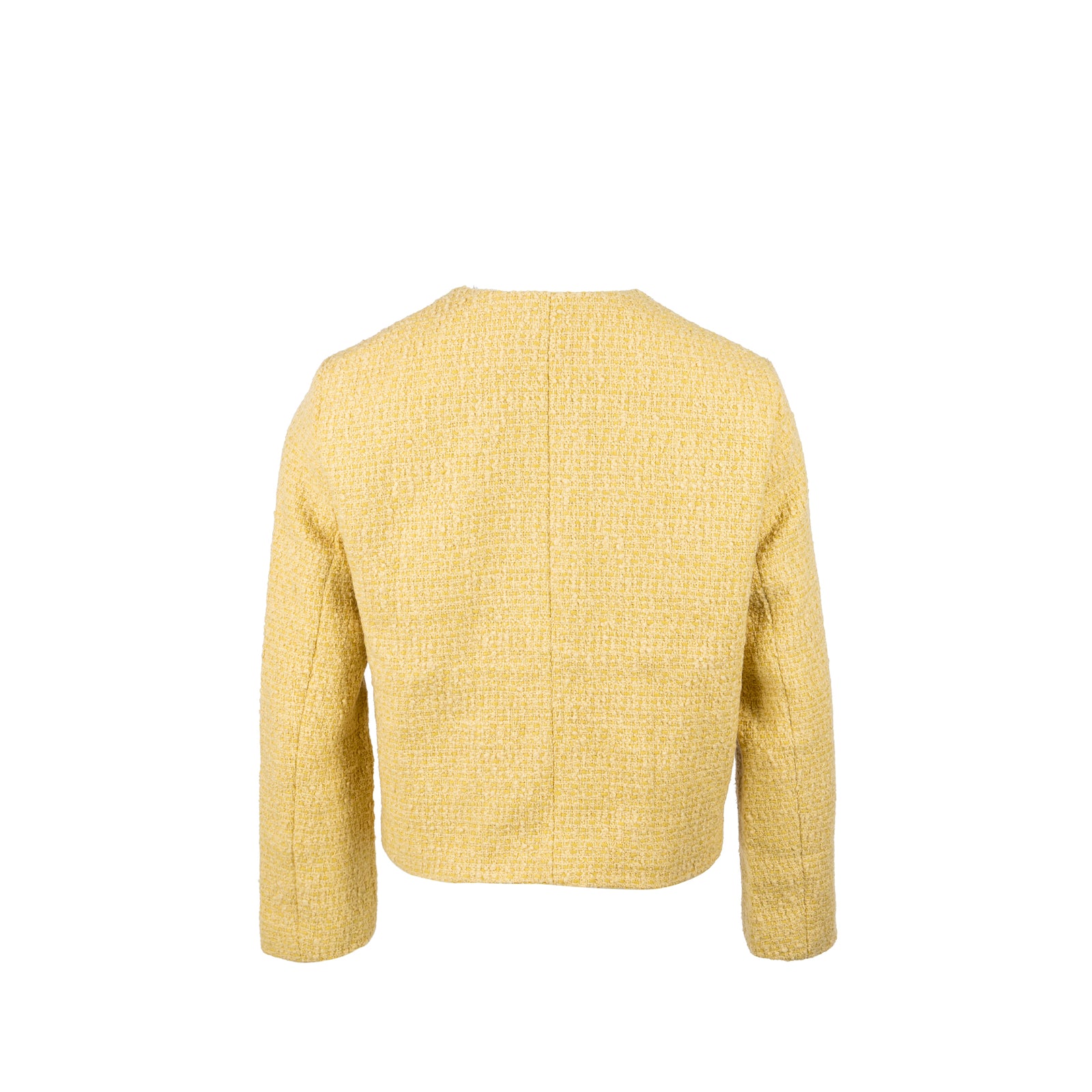 CELINE★素敵！Yellow Jaune Paille Boucle Tweed Jacket Celine Cardigan Jacket In Bouclé Tweed Paille - Jaune