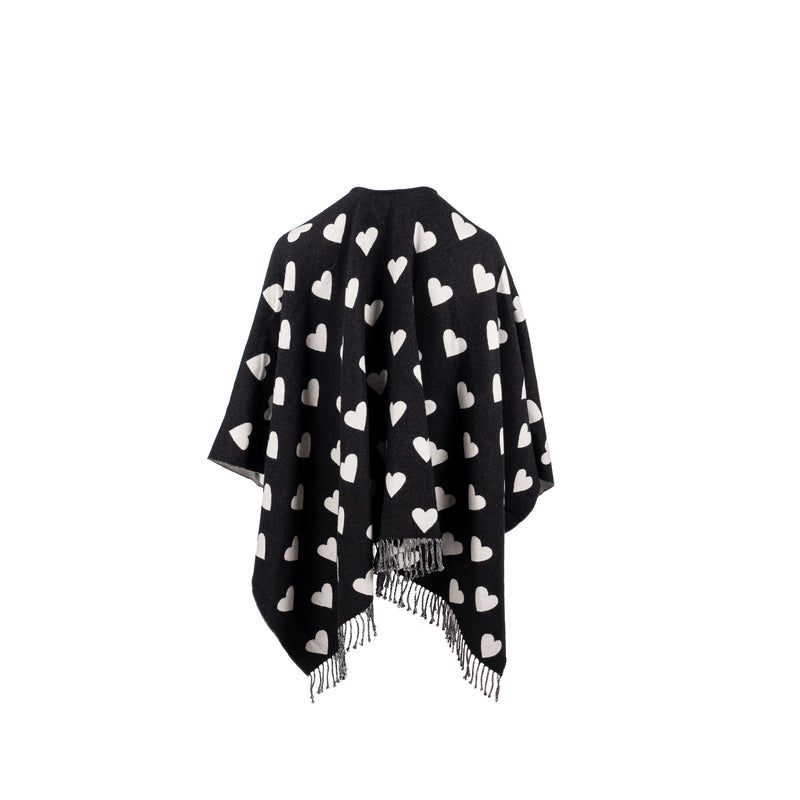 Burberry Love Heart Cape Wool Black/White