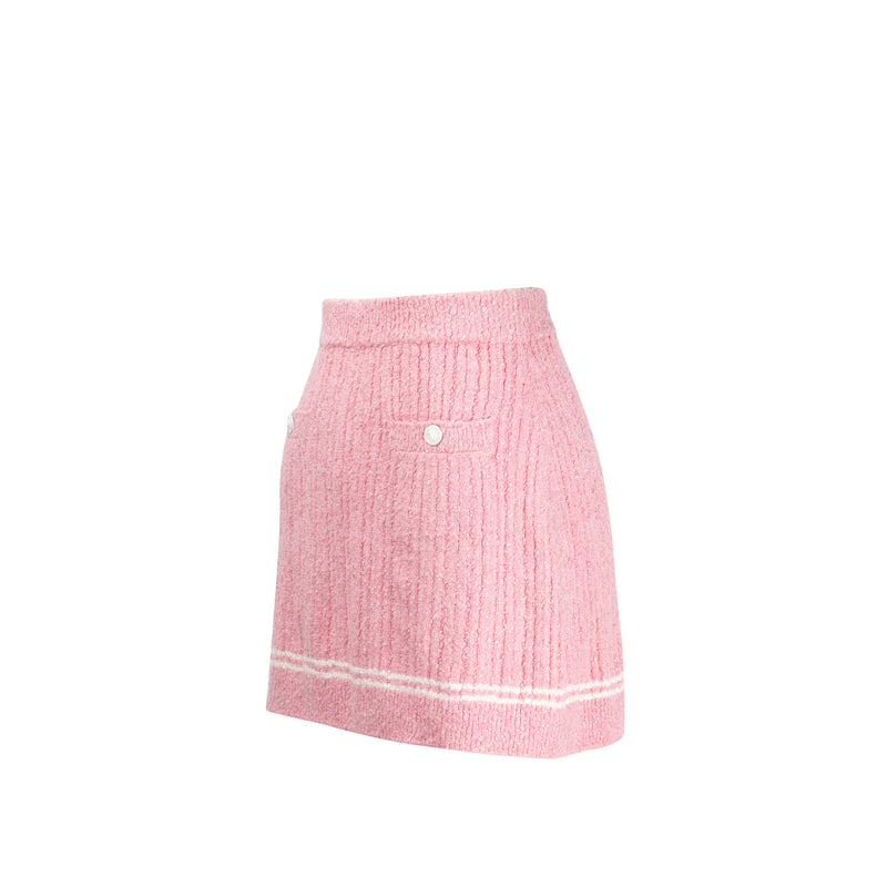 Chanel Size 36 22P Knit Skirt Viscose/Cotton/Polyamide Light Pink