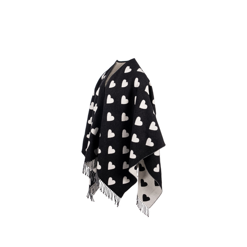 Burberry Love Heart Cape Wool Black/White