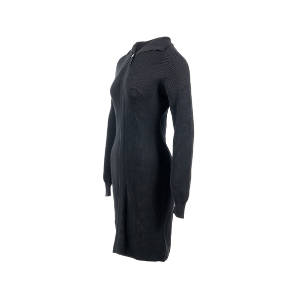 Hermes Size 34 Button Robe/Dress Cotton/Virgin Wool Black