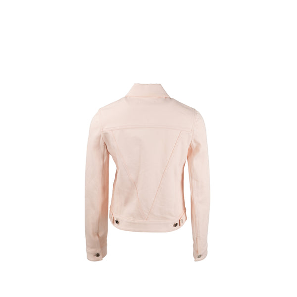 Louis Vuitton Size 36 Embellished Denim Jacket Cotton Light Pink