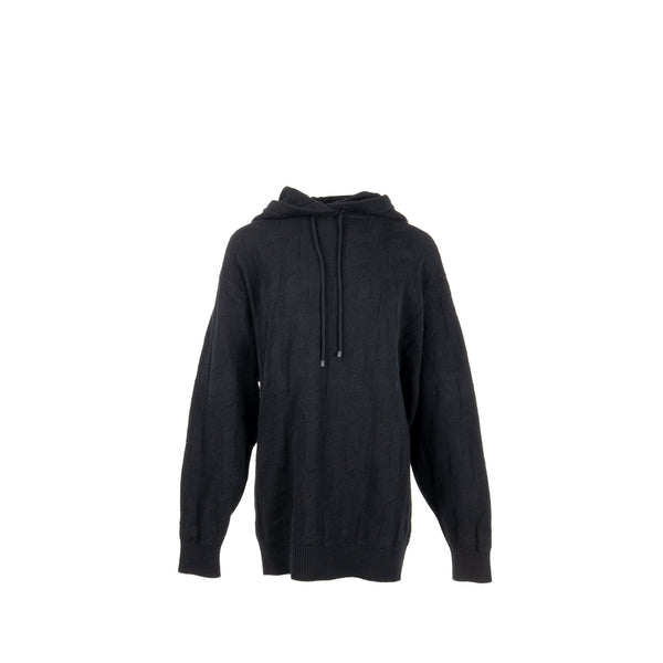 Hermes Size 34 'H' Long-Sleeve Hooded Sweater Wool Black