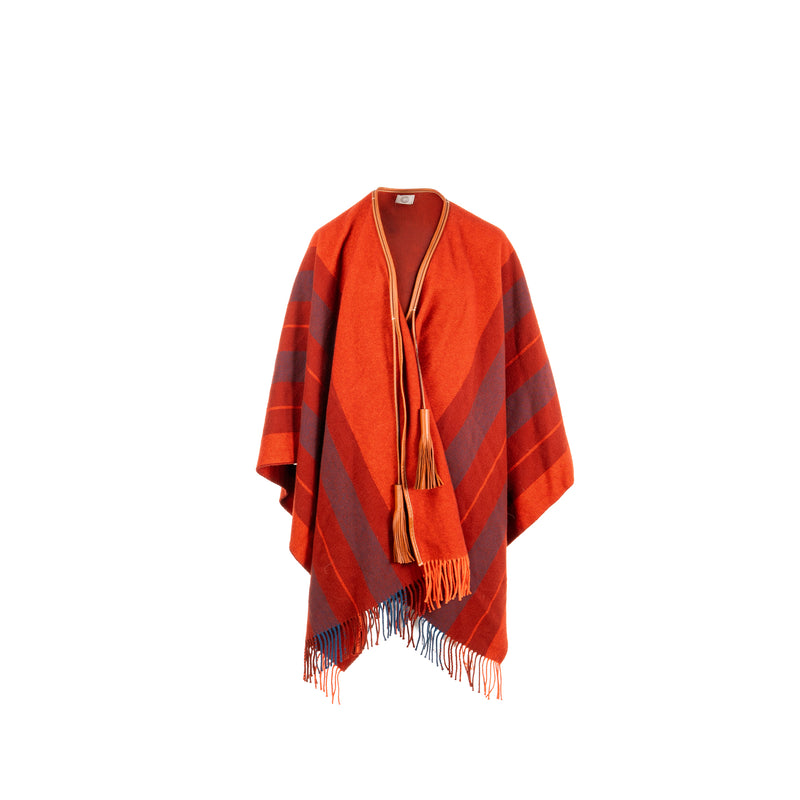 Hermes Rocabar Poncho Merino Wool/Cashmere Rouge H