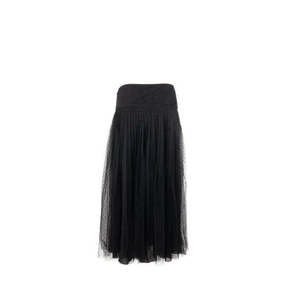 Dior Size 38 Pleated Skirt Polyamide Black