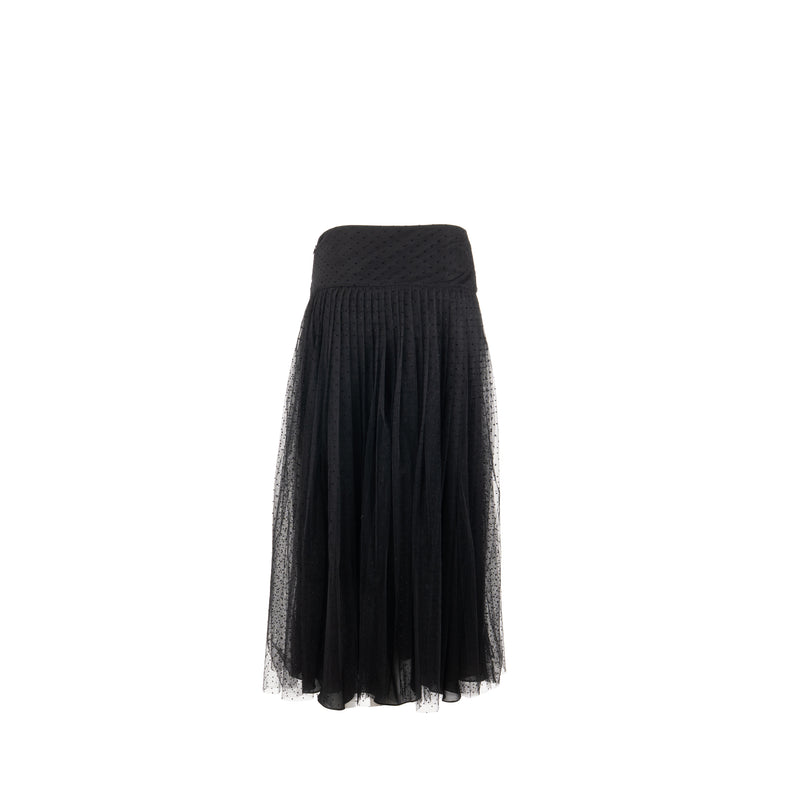 Dior Size 38 Pleated Skirt Polyamide Black