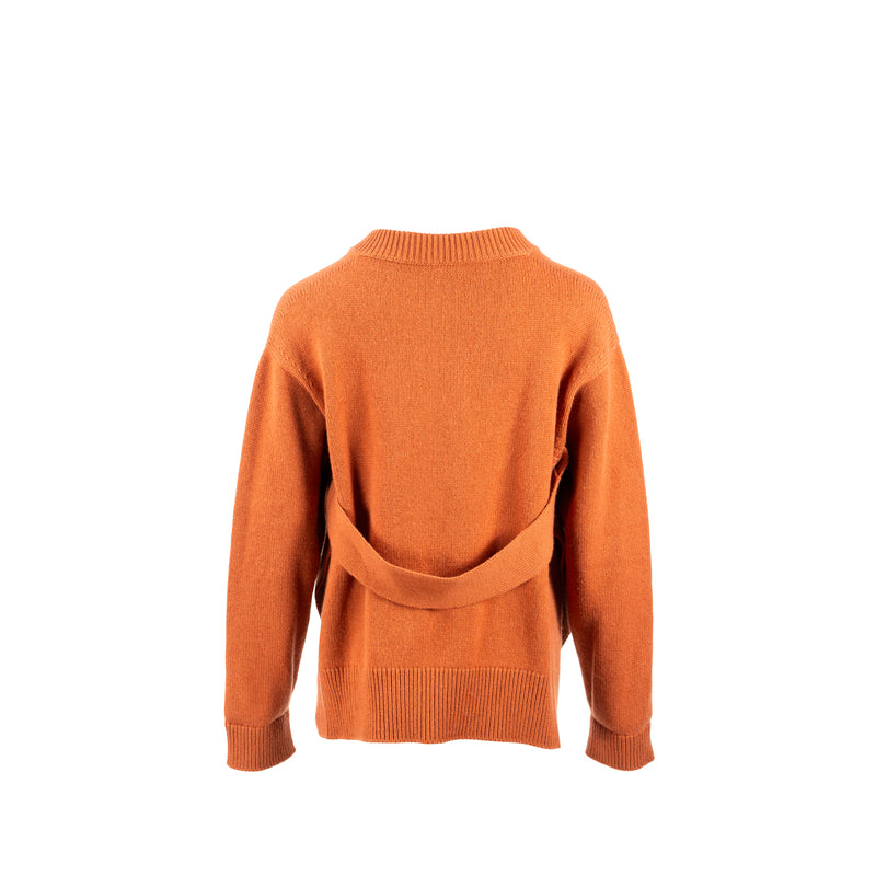 Hermes Size 38 Horsebit Detailed Sweater Cashmere Caramel