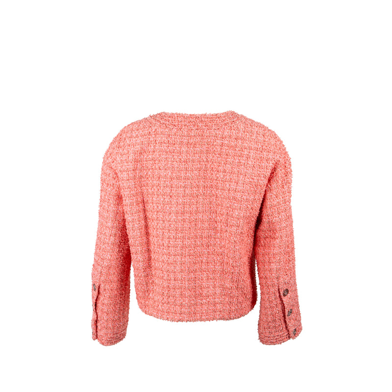Chanel Size 36 20P Tweed Jacket Pink/Gold