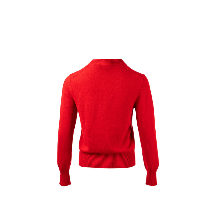 Louis Vuitton Size M Louis 4 Vuitton Sweater Cotton/Cashmere Red/Blue